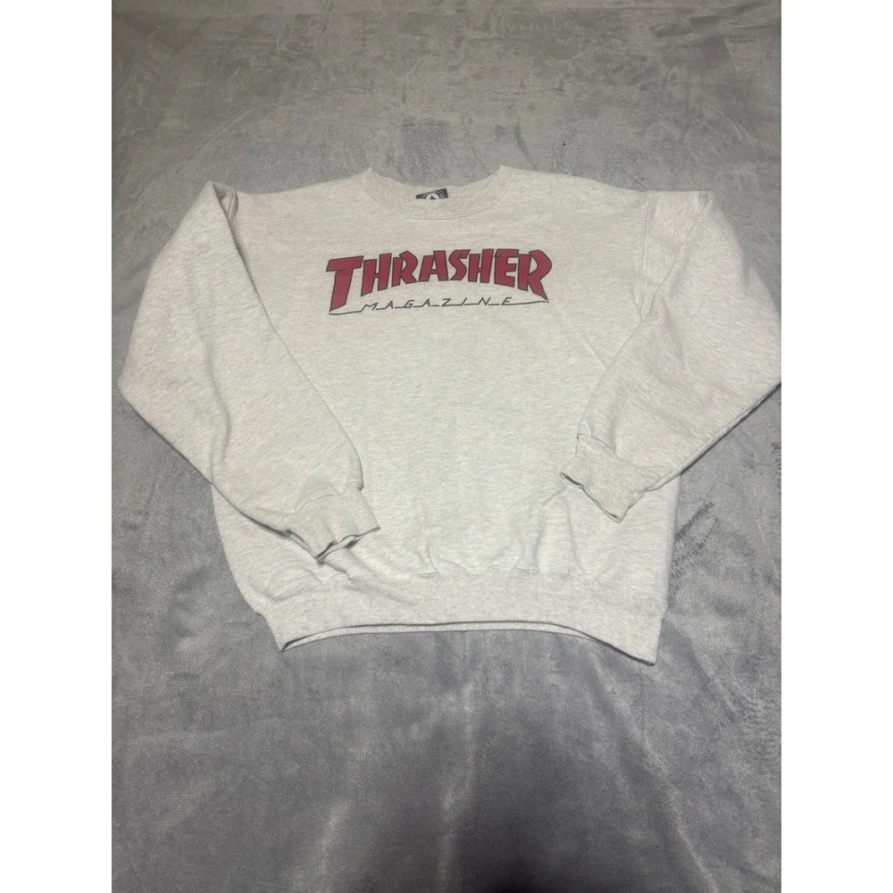 Thrasher Mens Grey Crewneck Sweatshirt No Size Inside Fits Like Small